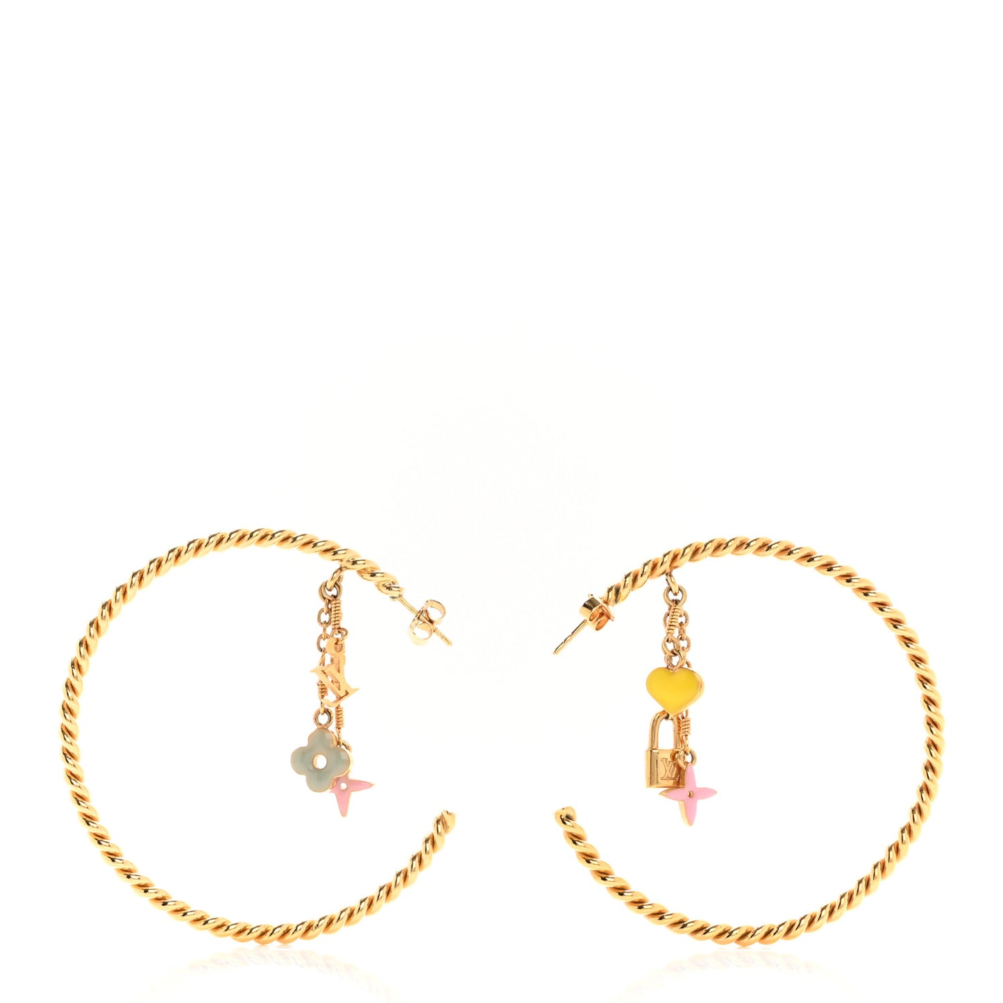 Sweet Monogram Creole Hoop Earrings Gold