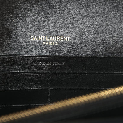 Saint Laurent Smooth Calfskin Sulpice Monogram Chain Wallet Black 6 of 11