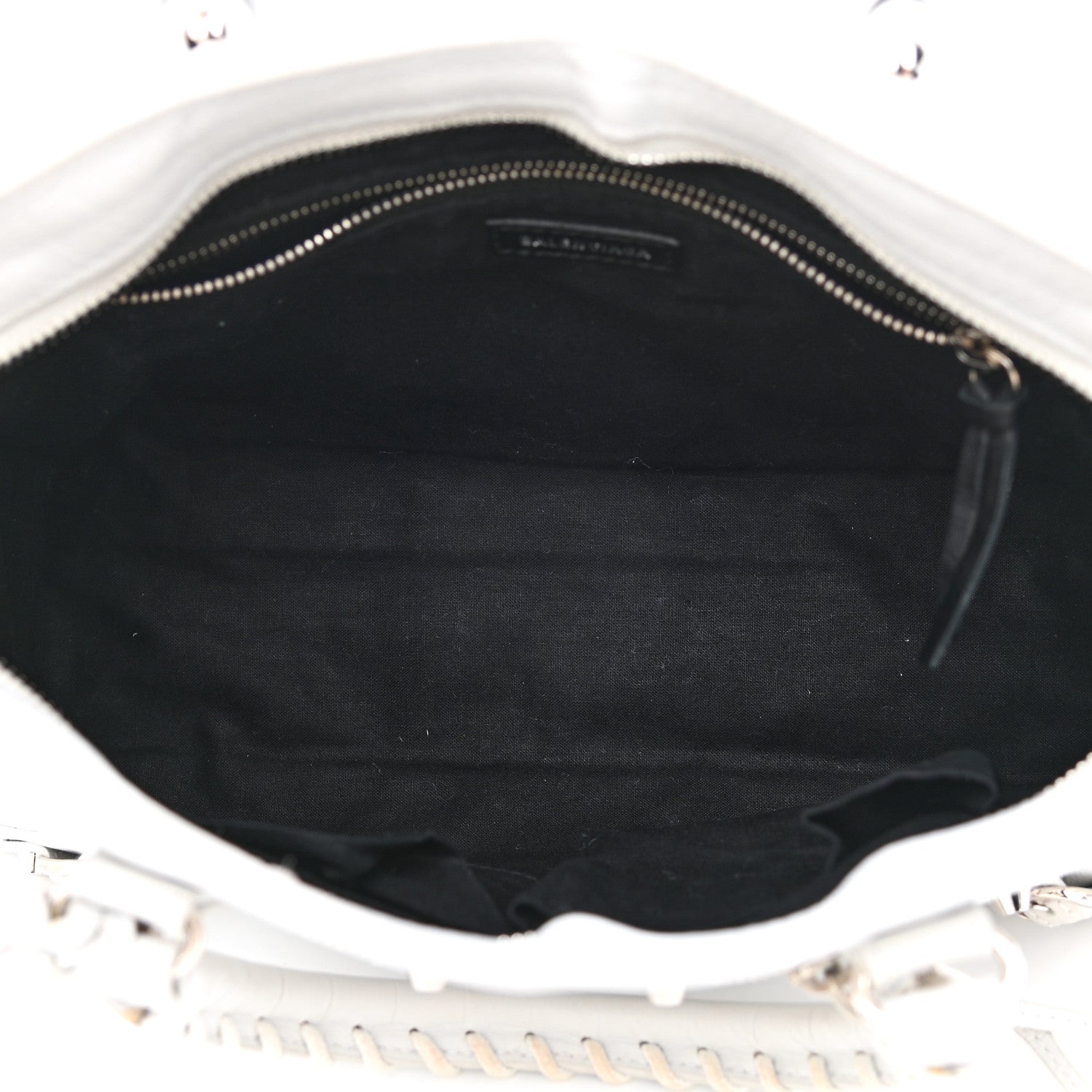 Balenciaga Matte Supple Lambskin Crocodile Embossed Classic Silver Hardware S City White 6 of 16