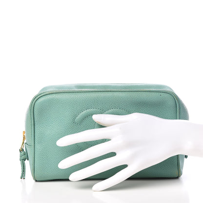 Chanel Caviar CC Large Cosmetic Case Green 2 of 16