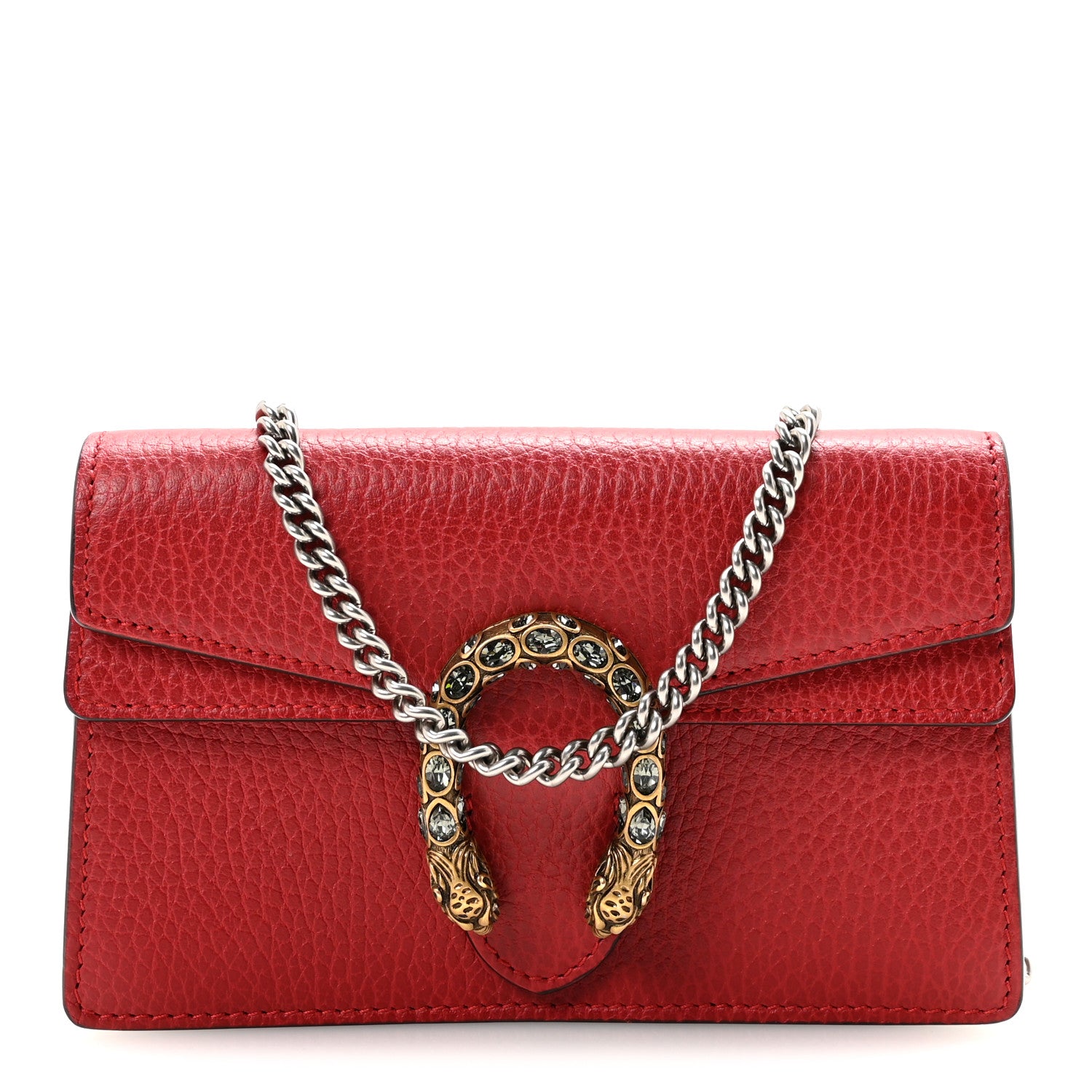 Gucci Calfskin Super Mini Dionysus Shoulder Bag Hibiscus Red
