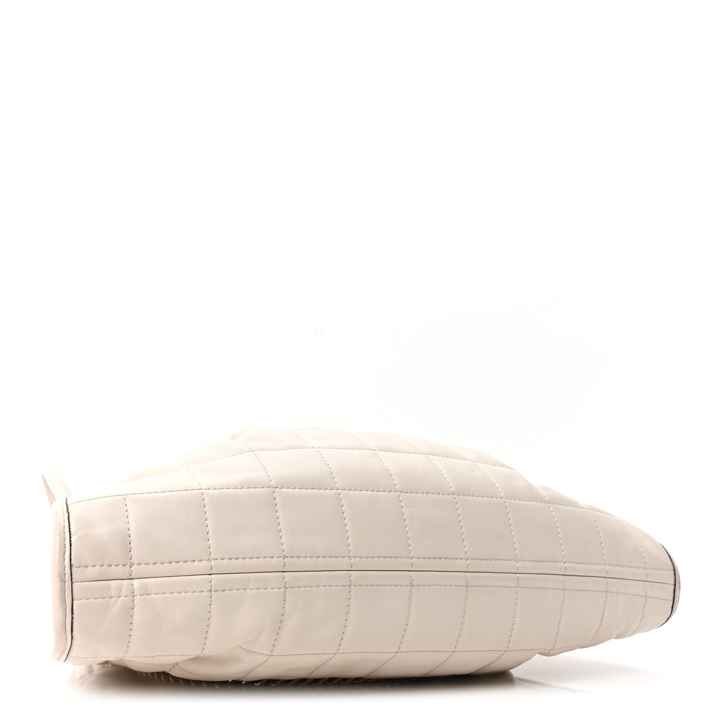 Calfskin Quilted Medium Deco Tote Bag Mystic White