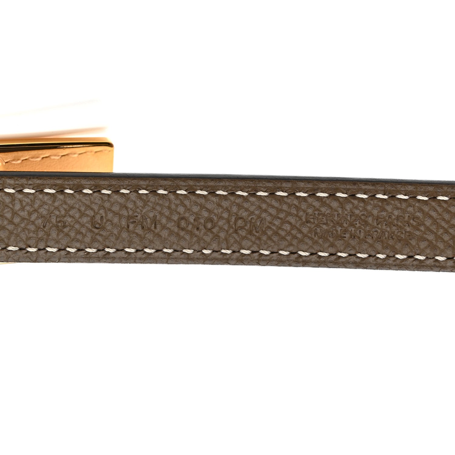 Hermes Epsom Swift 13mm Lucky 15 Belt 75 Etoupe Nata 3 of 6
