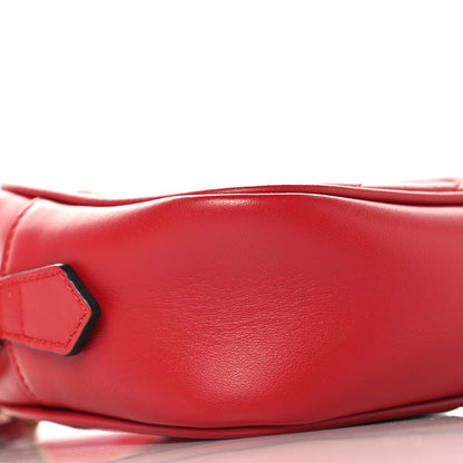 Gucci Calfskin Matelasse Mini GG Marmont Chain Shoulder Bag Hibiscus Red 9 of 10