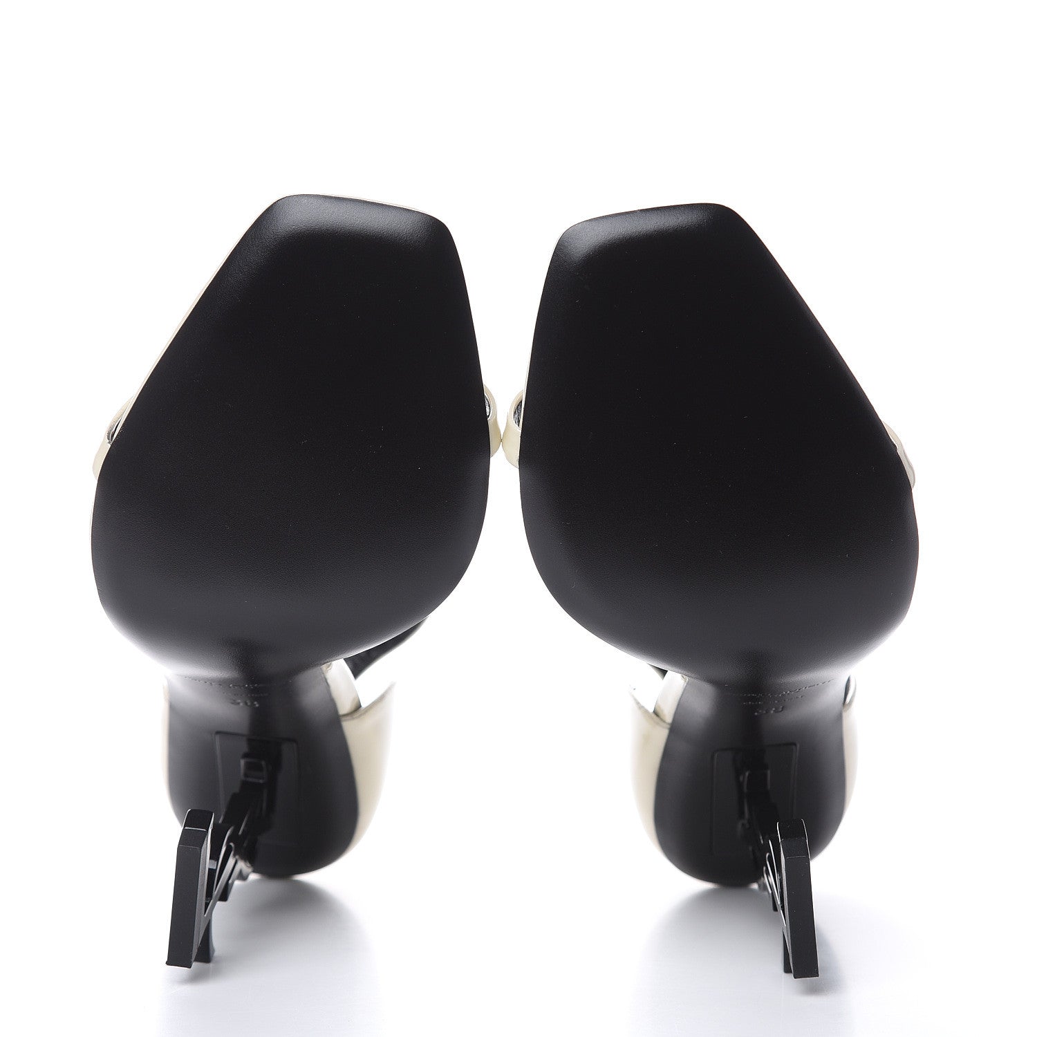 Saint Laurent Patent Calfskin Opyum Sandals 38 Neutro 5 of 8