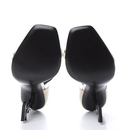 Saint Laurent Patent Calfskin Opyum Sandals 38 Neutro 5 of 8