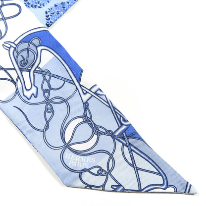Hermes Silk Coup De Fouet Au Bloc Twilly Bleu Blanc Rose 2 of 2