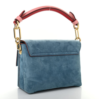 Dolce & Gabbana Suede Crystal Millennials Mini Top Handle Bag Blue Red 3 of 10