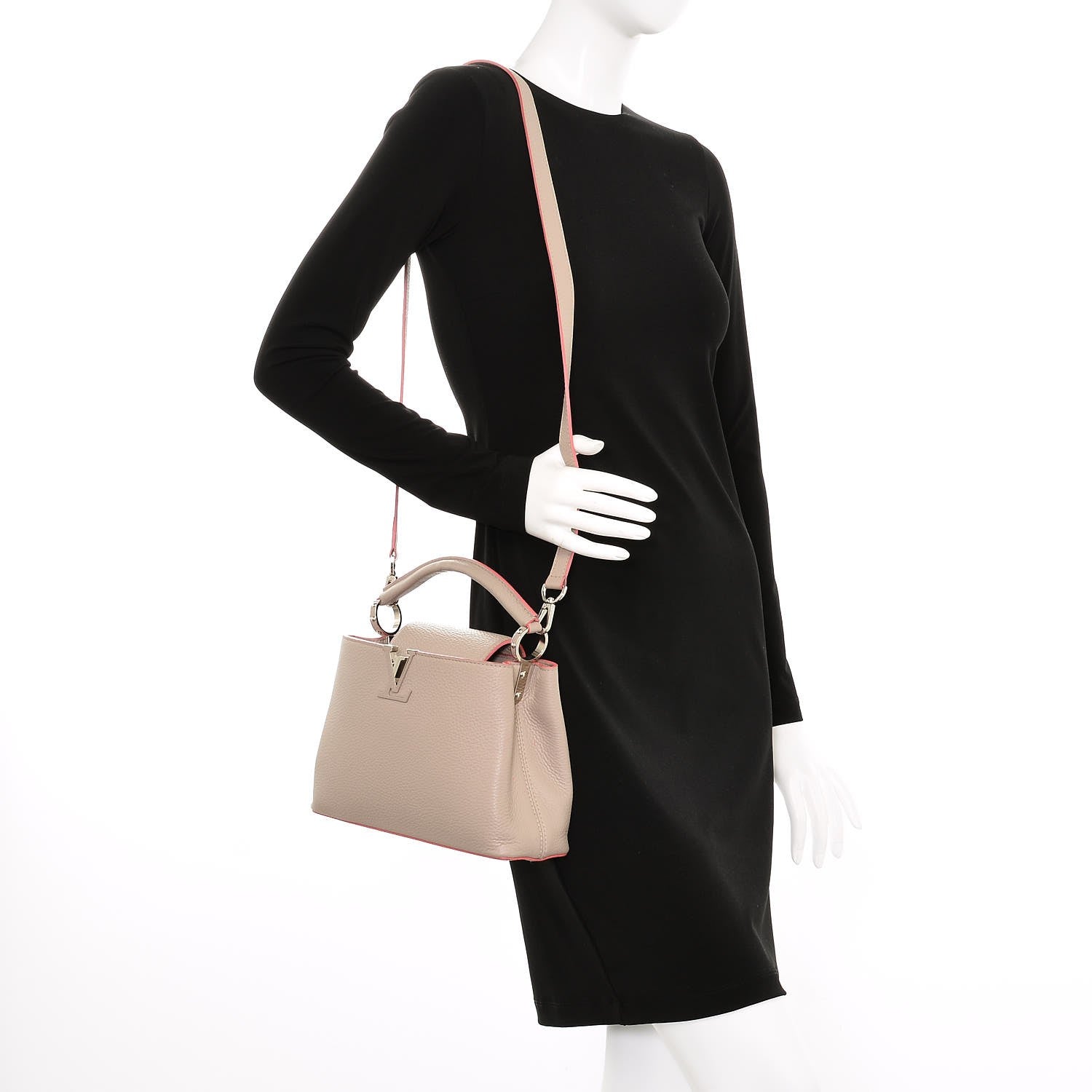 Louis Vuitton Taurillon Capucines BB Galet Litchi 2 of 8