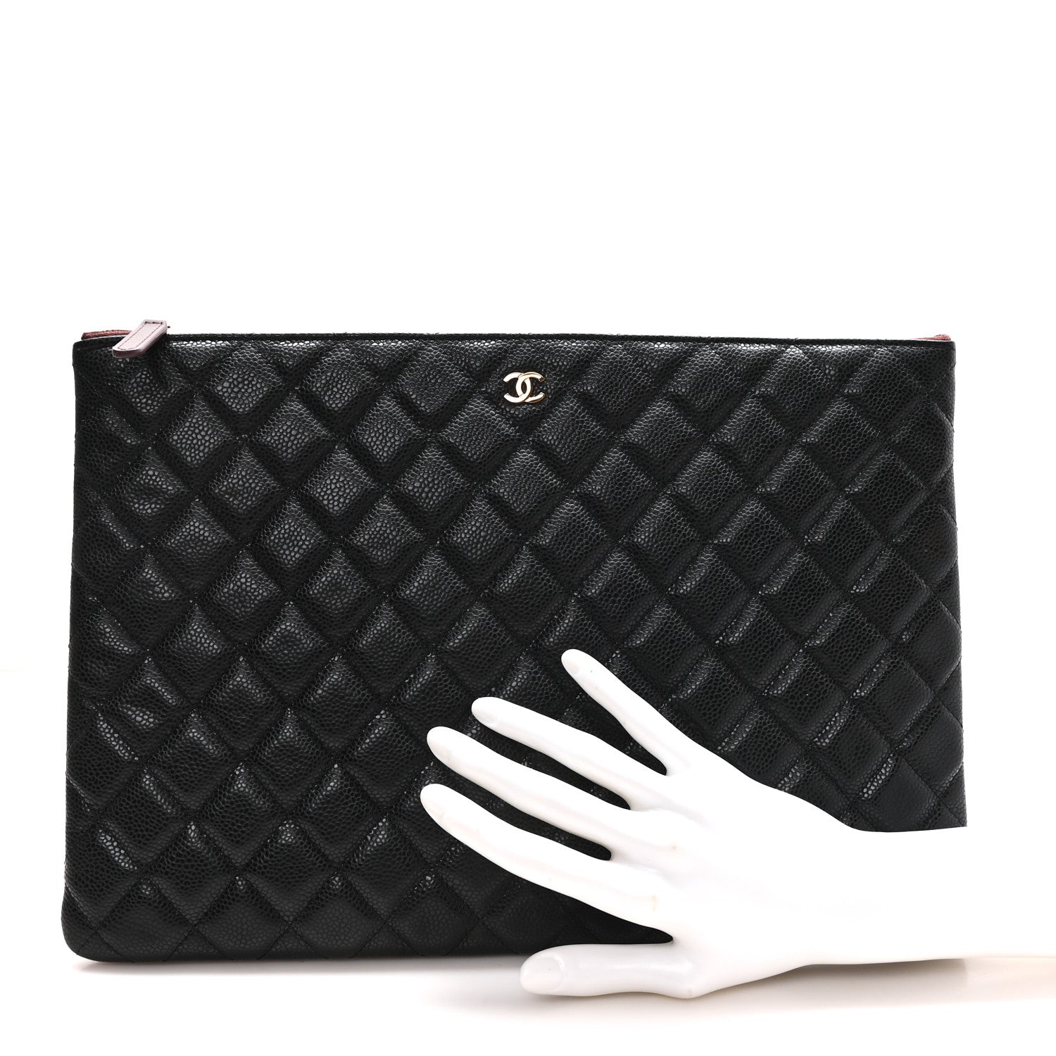 Chanel Caviar Quilted Large Cosmetic Case Black 2 of 8