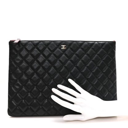 Chanel Caviar Quilted Large Cosmetic Case Black 2 of 8