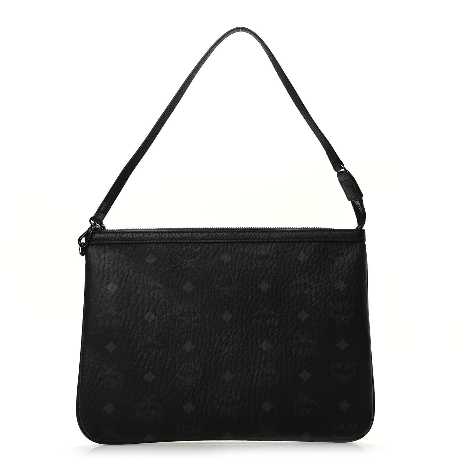 MCM Visetos Liz Shopper Tote Pouch Black 1 of 7