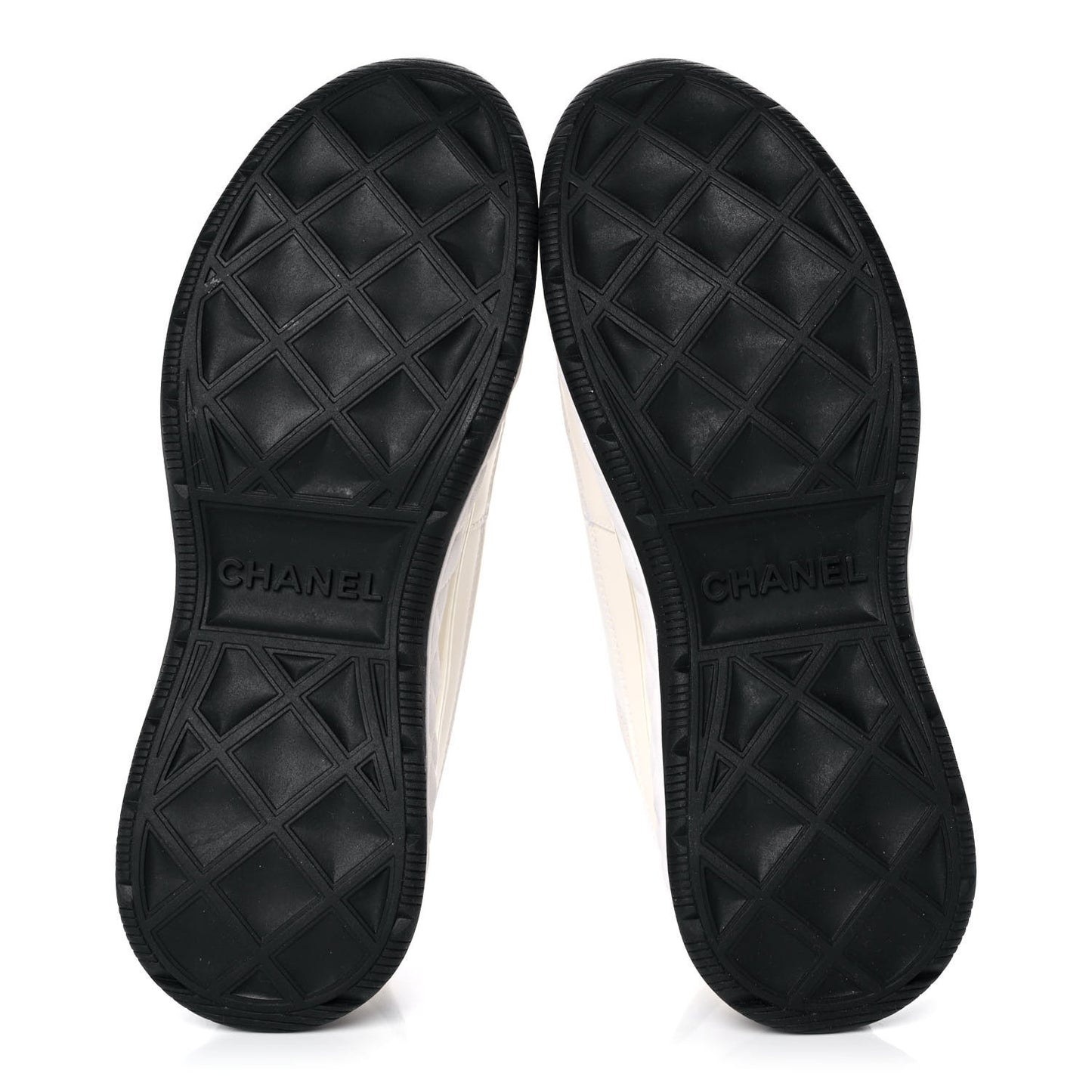 Velvet Calfskin Mixed Fibers CC Sneakers 38.5 Ivory Black