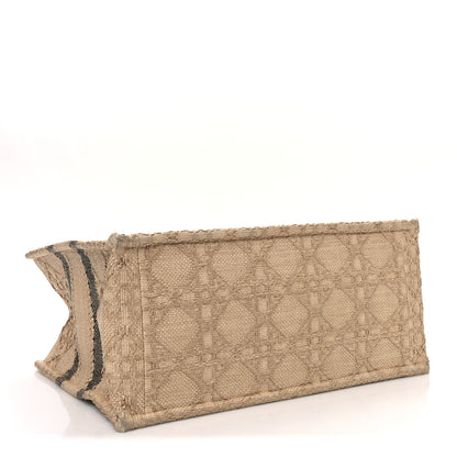 Christian Dior Raffia Cannage Medium Book Tote Natural 3 of 11