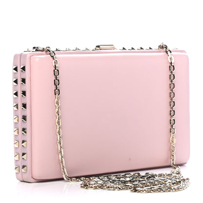Valentino Garavani Vitello Rockstud Chain Clutch Water Rose 2 of 11