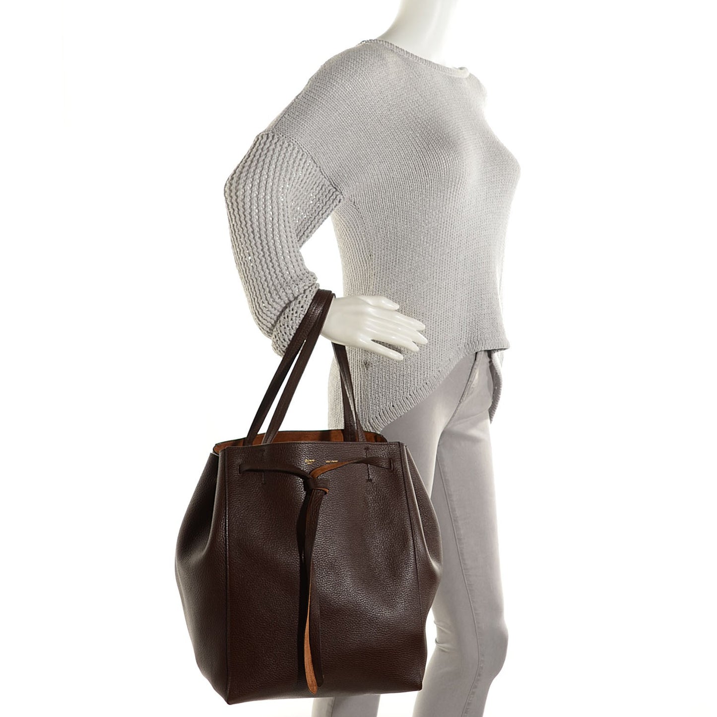 Soft Grained Calfskin Medium Cabas Phantom Brown