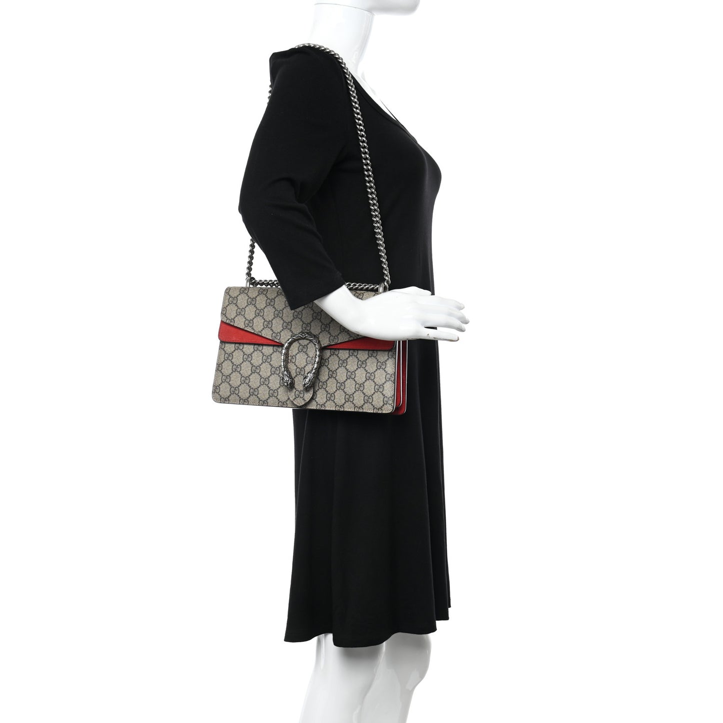 GG Supreme Monogram Small Dionysus Shoulder Bag Red