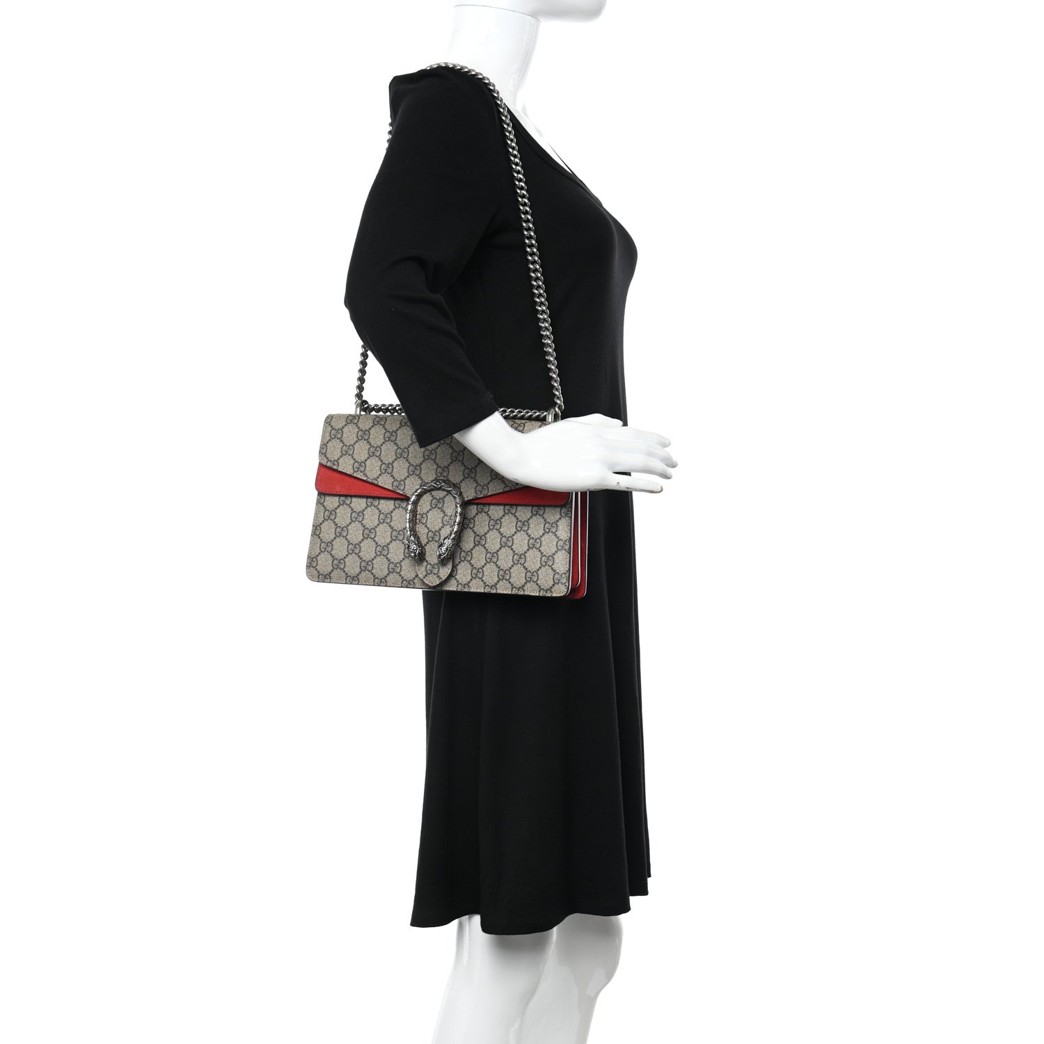 Gucci GG Supreme Monogram Small Dionysus Shoulder Bag Red 2 of 13