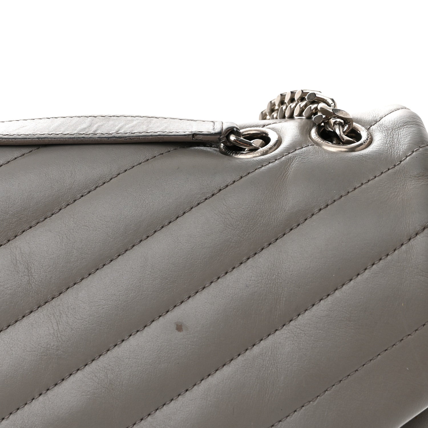 Saint Laurent Calfskin Y Quilted Monogram Large Loulou Chain Satchel Earth 14 of 21