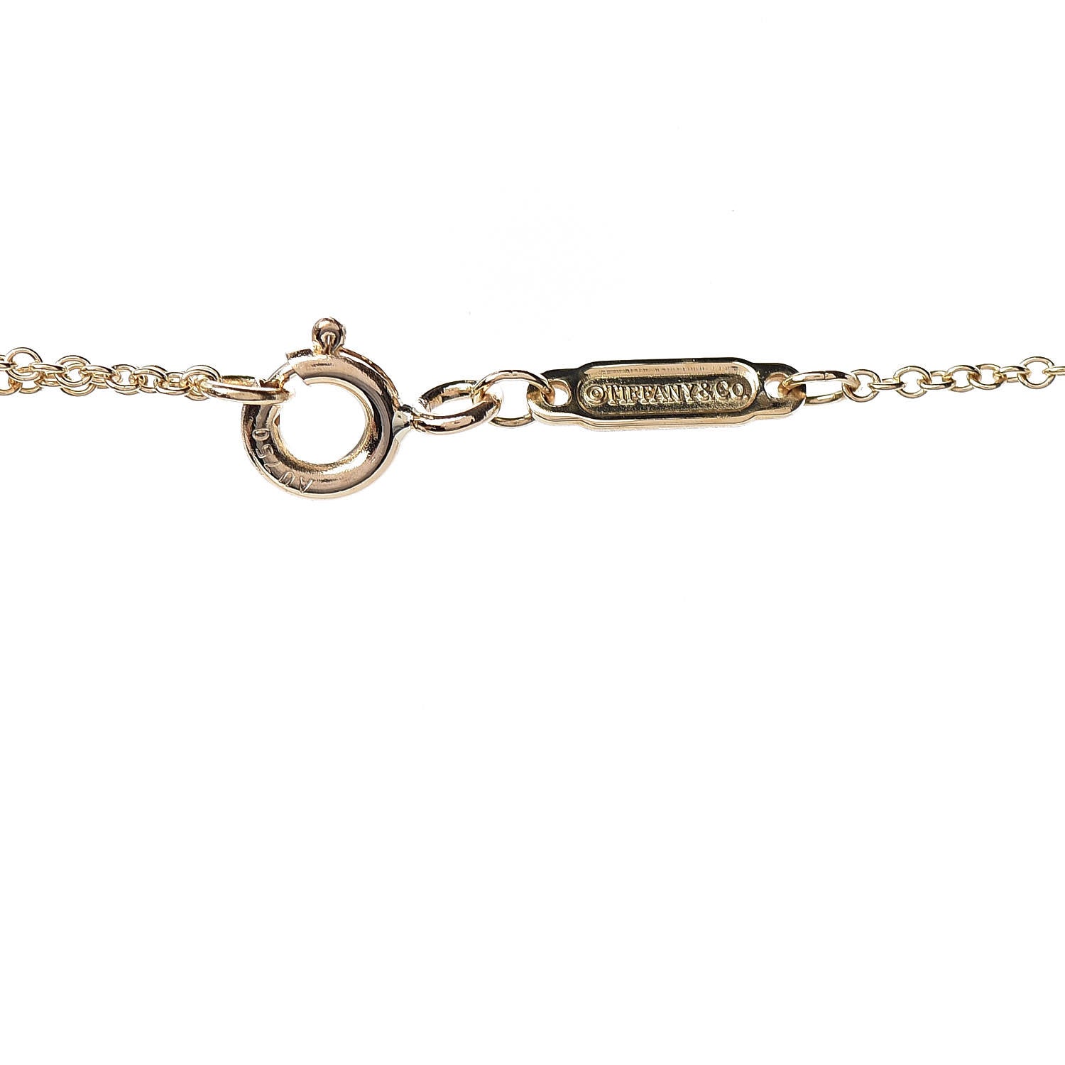 Tiffany 18K Yellow Gold Large T Smile Pendant Necklace 5 of 7