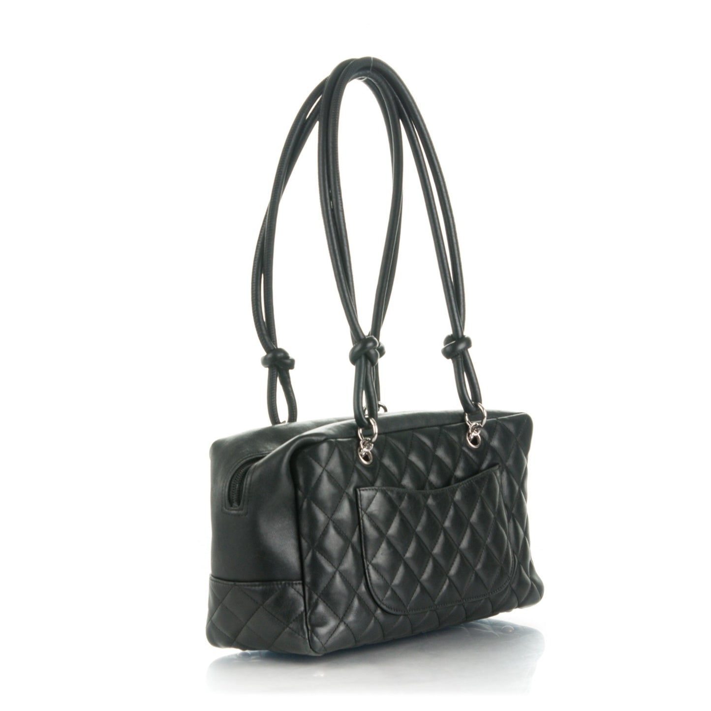 Calfskin Quilted Large Cambon Bowler Black