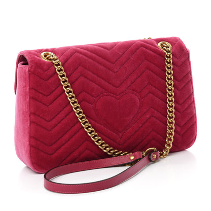 Gucci Velvet Matelasse Blind for Love Embroidered Medium GG Marmont Shoulder Bag Light Raspberry Rose Multicolor 2 of 9