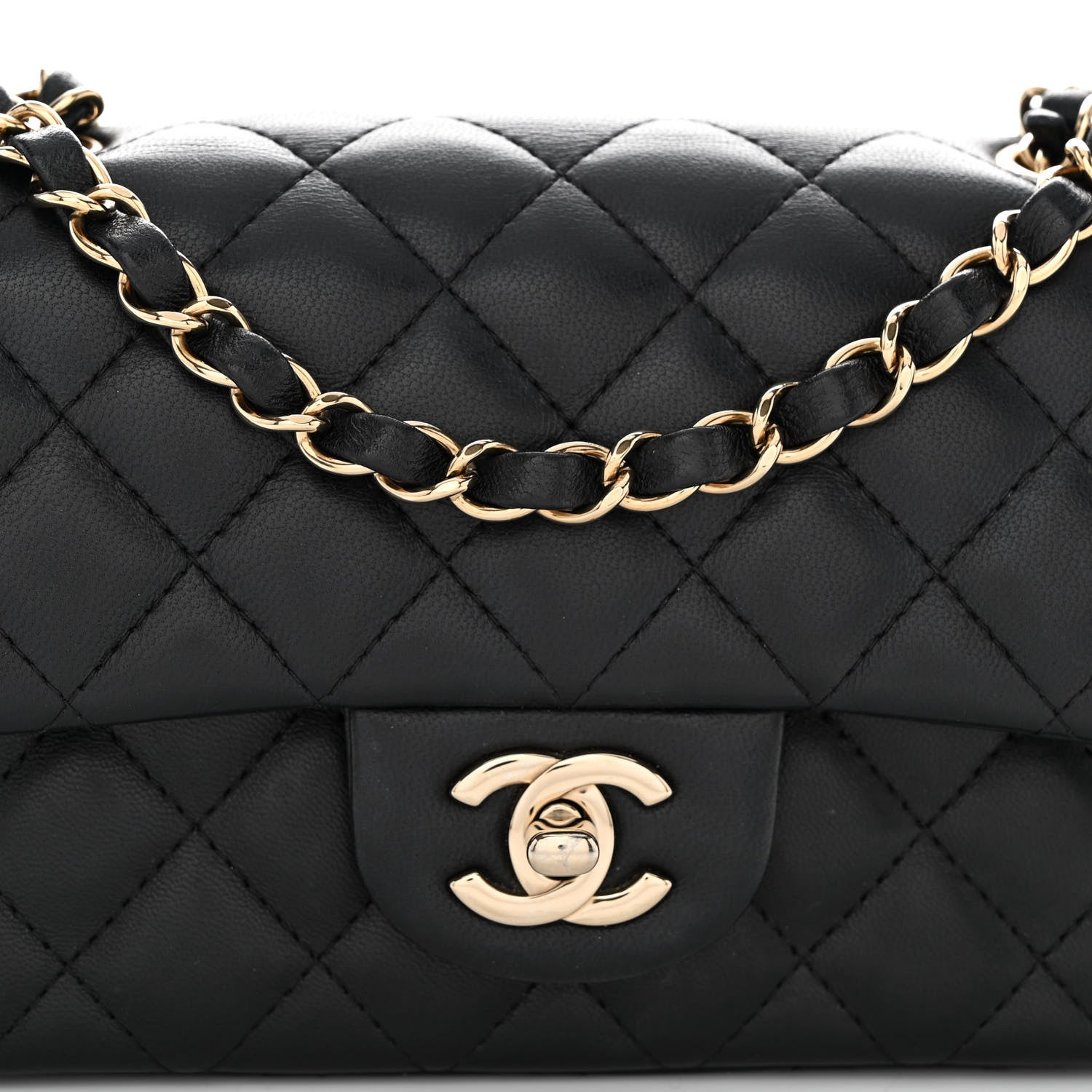 Chanel Lambskin Quilted Mini Rectangular Flap Black 7 of 9