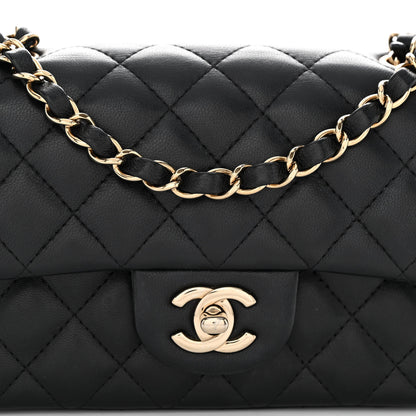 Chanel Lambskin Quilted Mini Rectangular Flap Black 7 of 9