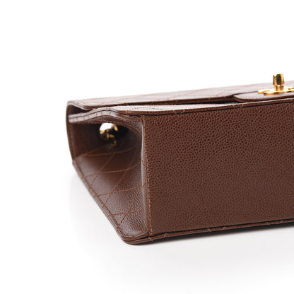 Chanel Caviar Stitch Jumbo Single Flap Brown 8 of 11