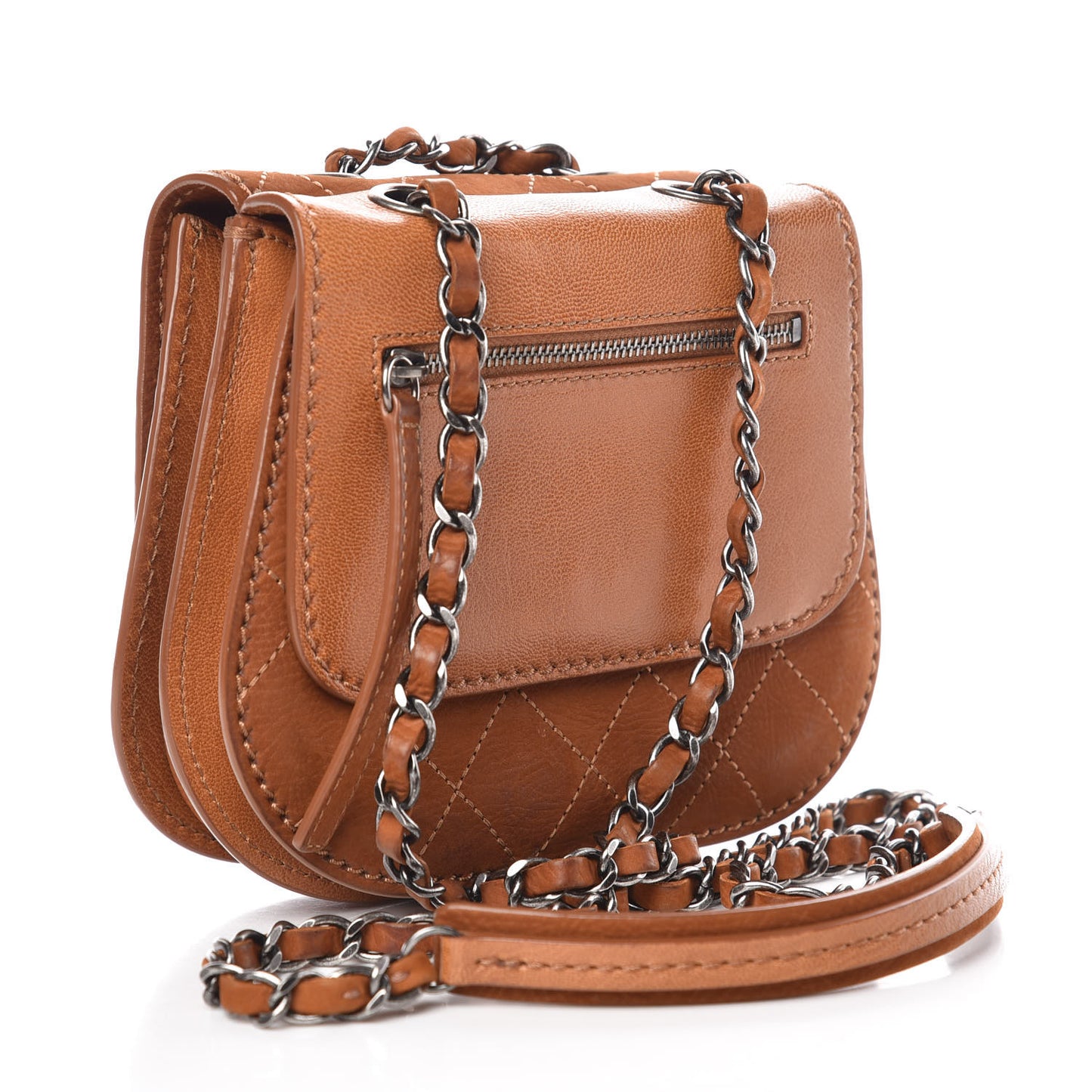 Suede Coco Twin Small Flap Marron