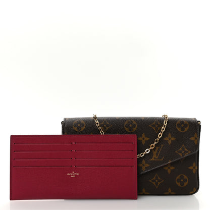 Louis Vuitton Monogram Pochette Felicie Chain Wallet Fuchsia 3 of 14