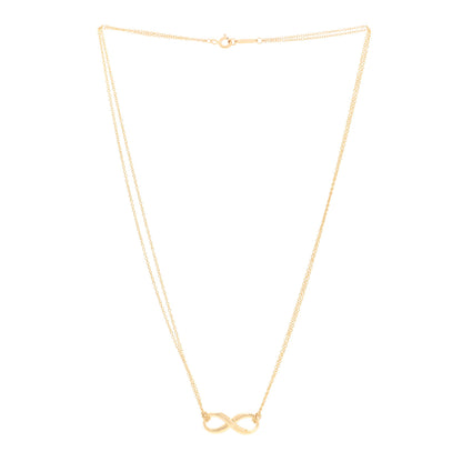 Tiffany 18K Yellow Gold Infinity Double Chain Pendant Necklace 2 of 3