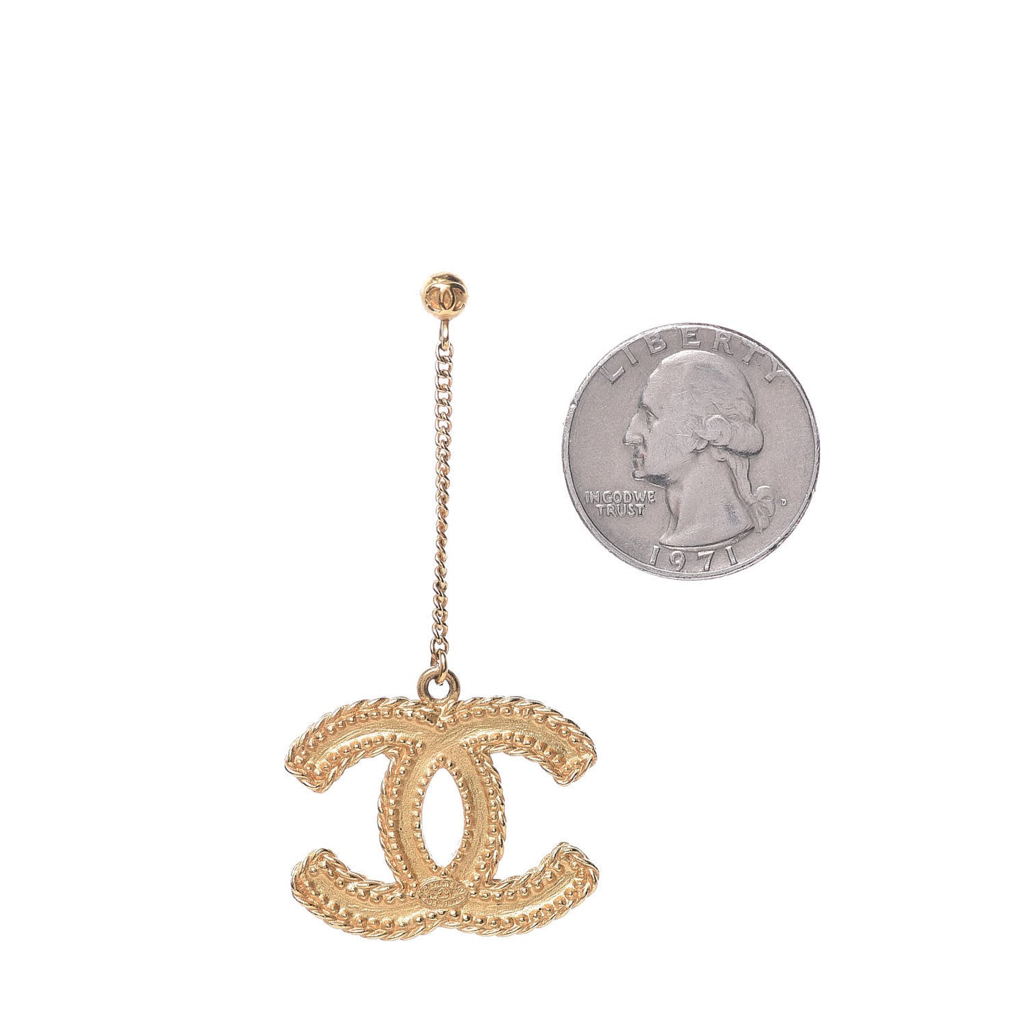 CC Drop Earrings Matte Gold