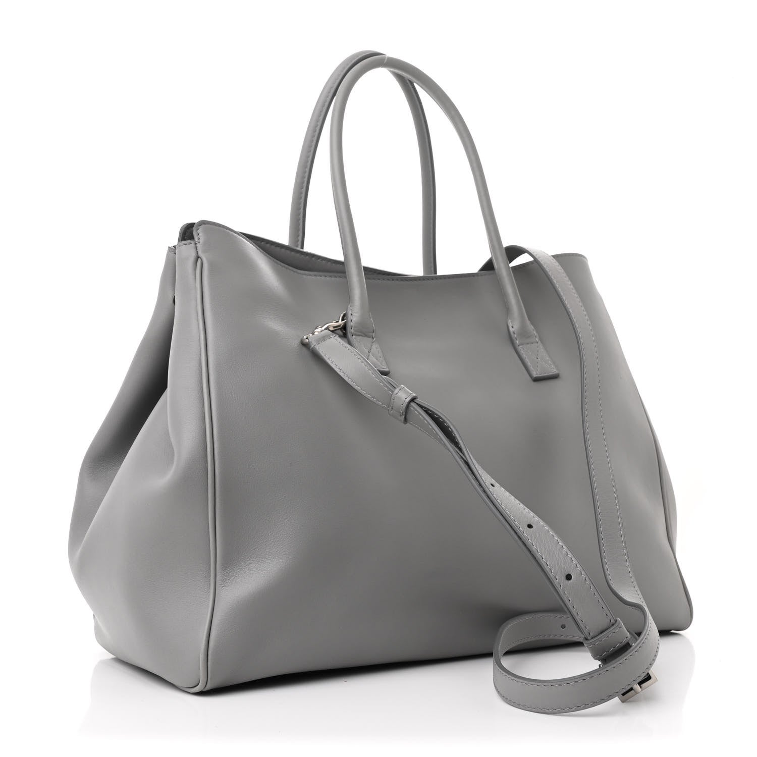 Balenciaga Smooth Calfskin Small Hampton Carry All Bag Grey 3 of 10