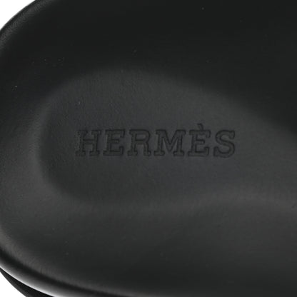 Hermes Calfskin Womens Chypre Sandals 38 Black 6 of 9
