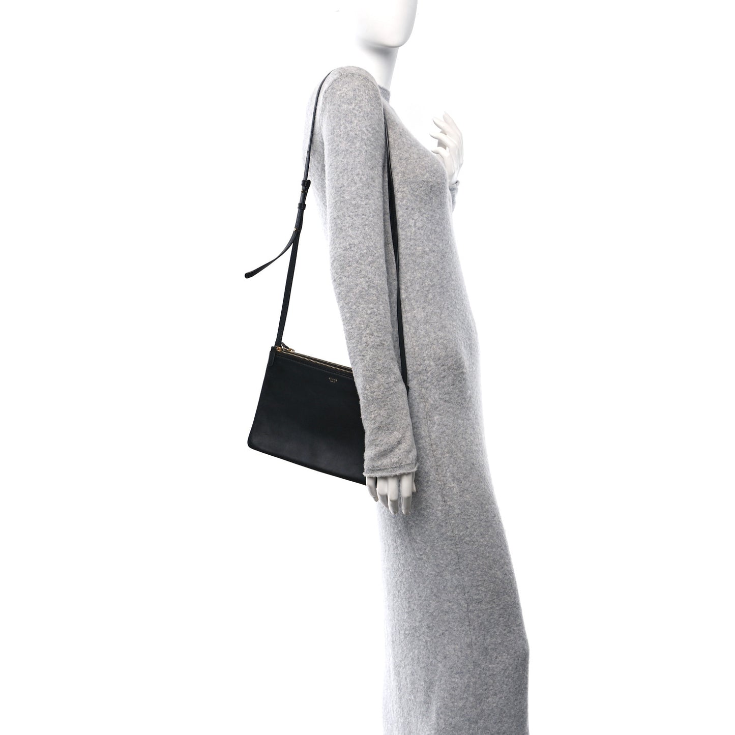 Lambskin Large Trio Crossbody Bag Black