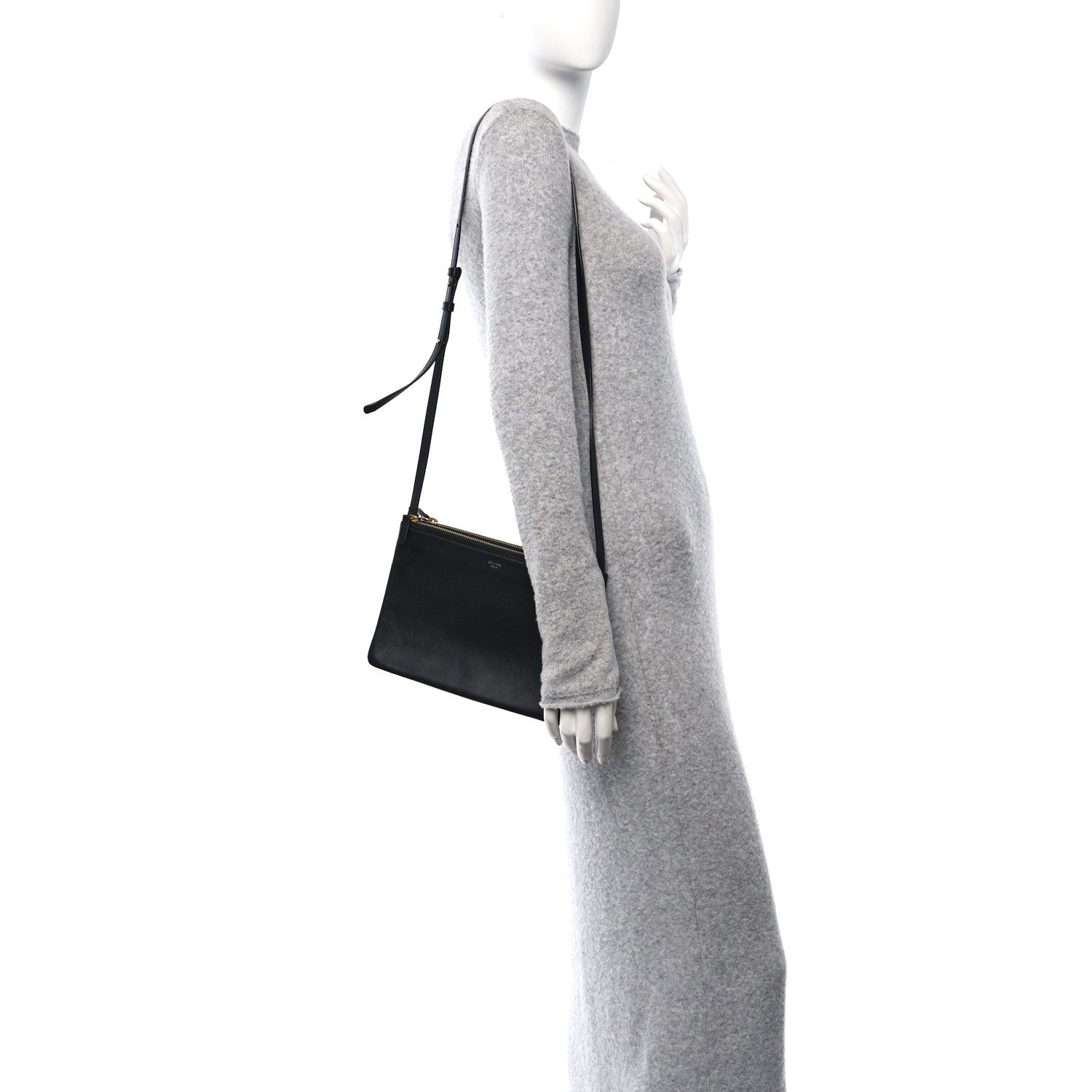 Celine Lambskin Large Trio Crossbody Bag Black 2 of 11