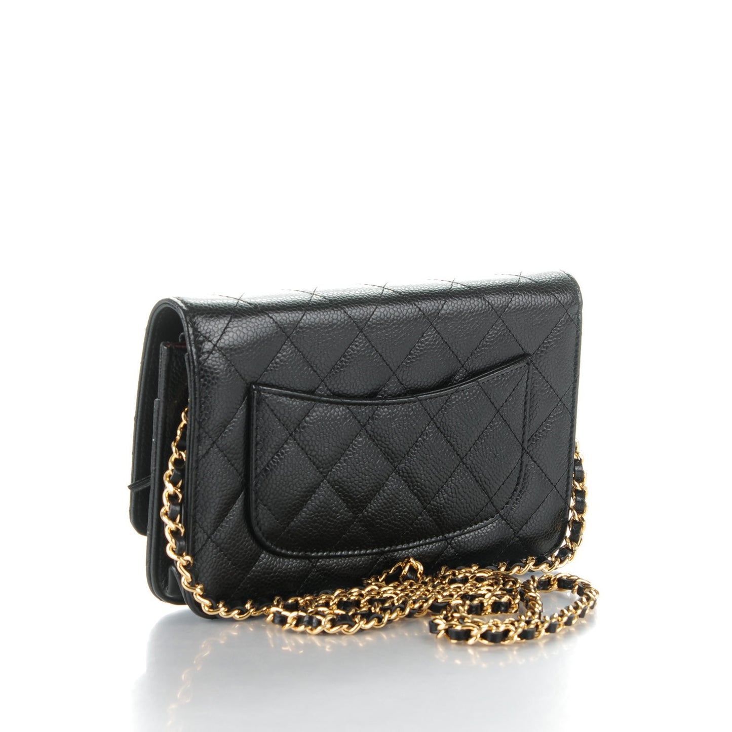 Caviar Quilted Wallet On Chain WOC Black