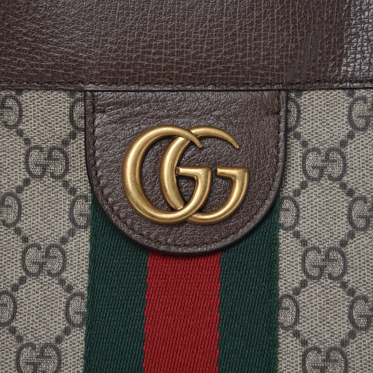Gucci GG Supreme Monogram Web Large Ophidia Vertical Shopping Tote Brown 7 of 9