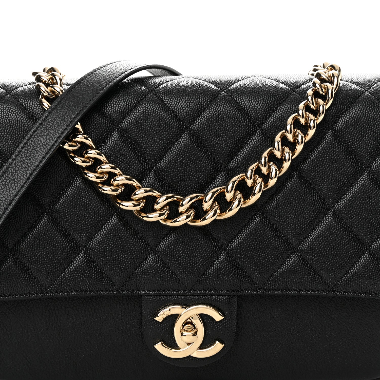 Chanel Caviar Quilted Large Studded Flap Black 7 of 12