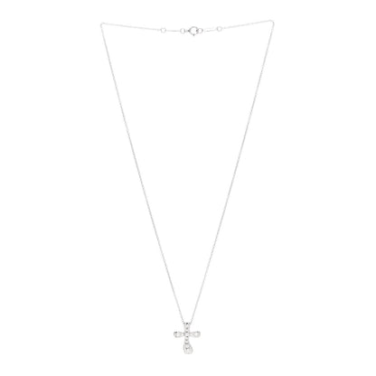 Tiffany Platinum Diamond 16mm Elsa Peretti Cross Pendant Necklace 3 of 5