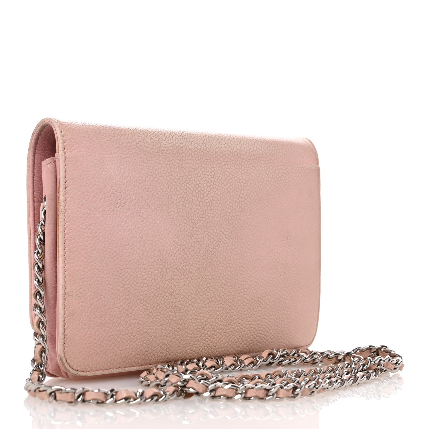 Chanel Caviar Timeless CC Wallet on Chain WOC Pink 3 of 13