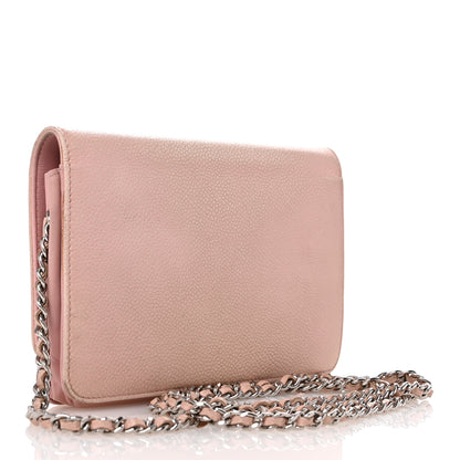 Chanel Caviar Timeless CC Wallet on Chain WOC Pink 3 of 13