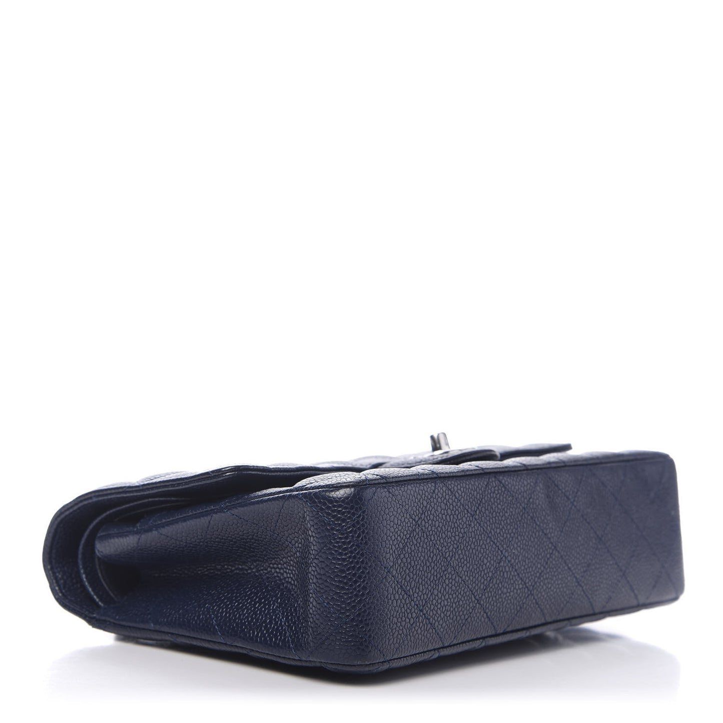 Caviar Quilted Medium Double Flap Navy
