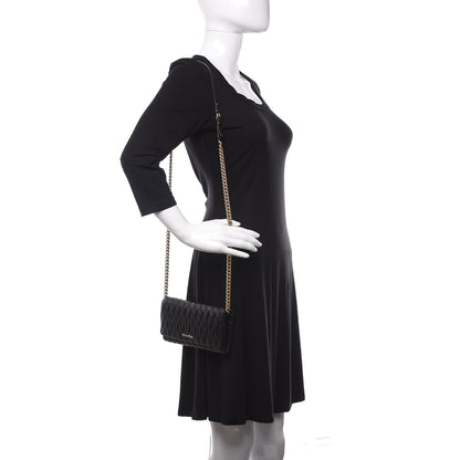 Miu Miu Nappa Matelasse Wallet On Chain Black 2 of 13