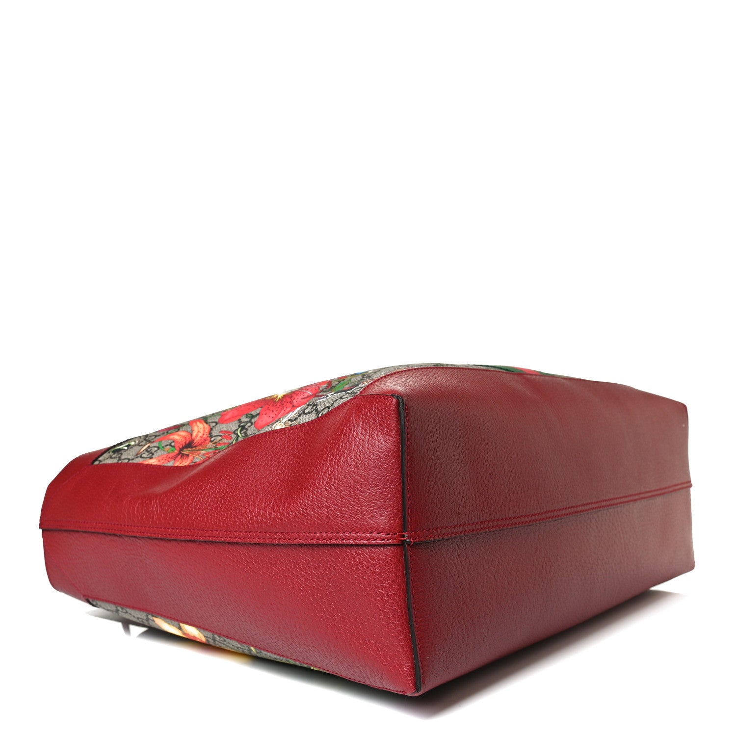 Gucci GG Supreme Monogram Flora Web Large Ophidia Tote Red 4 of 19