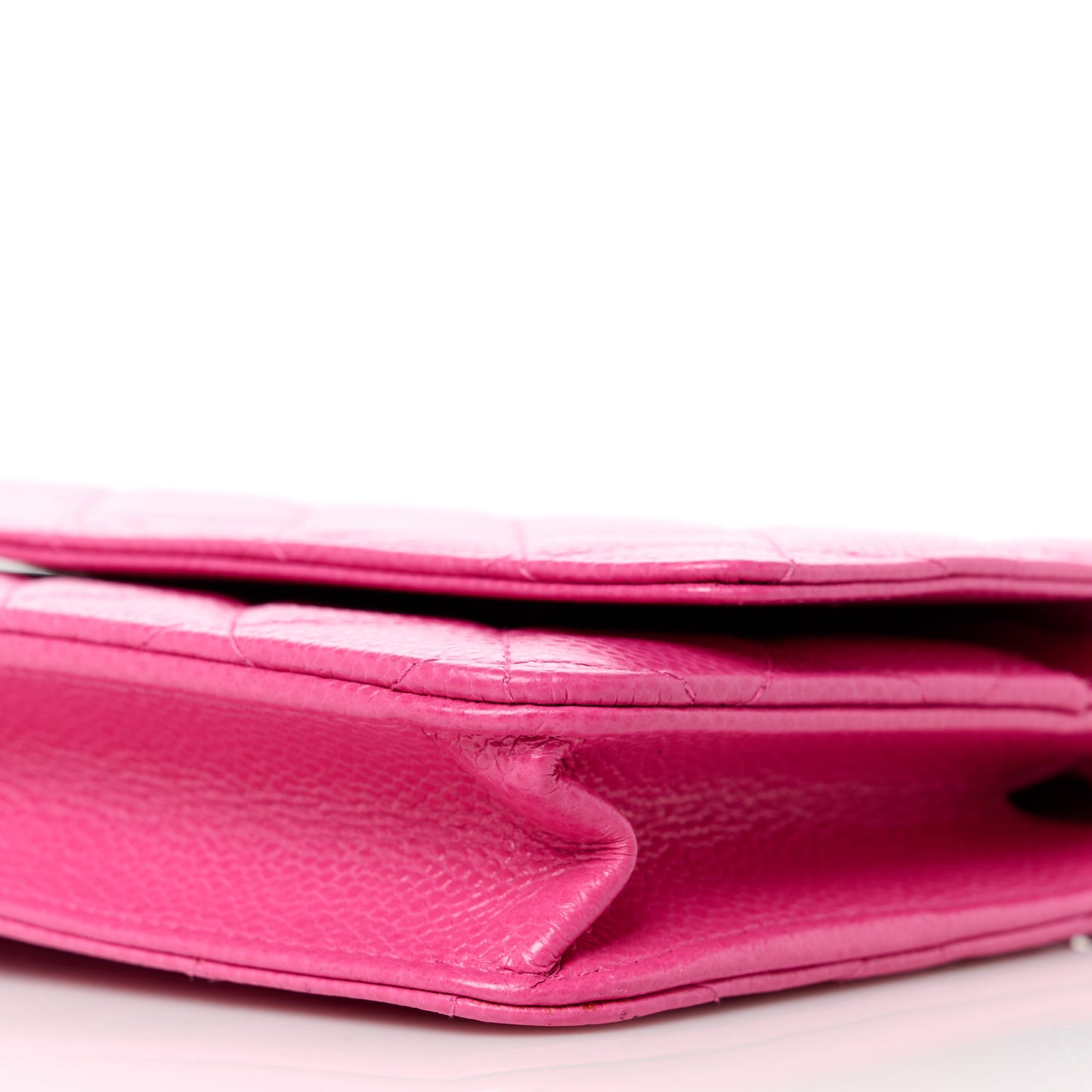 Caviar Enamel Quilted Wallet On Chain WOC Rose