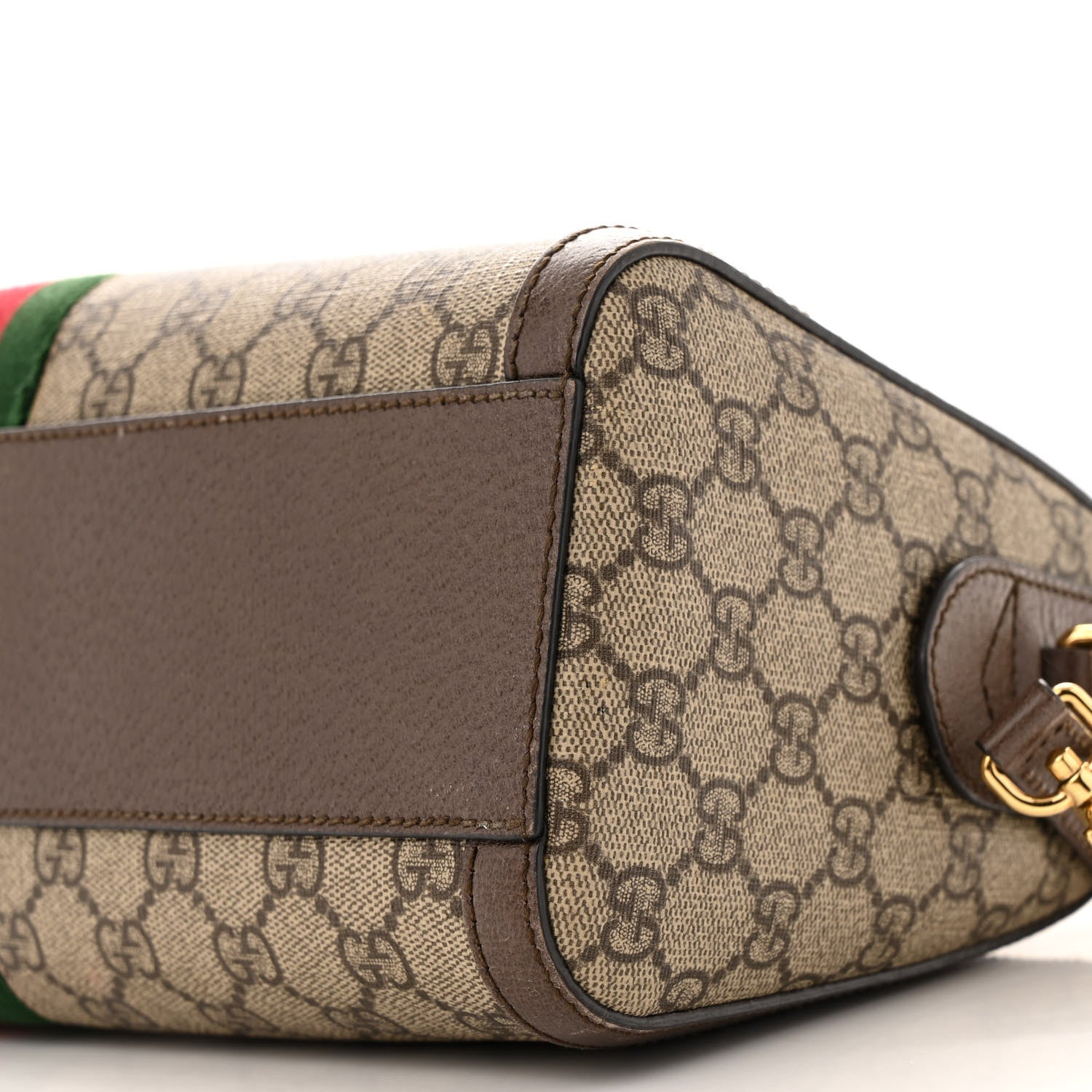 Gucci GG Supreme Monogram Web Medium Ophidia Boston  Beige Ebony New Acero 10 of 15