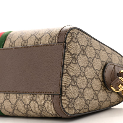 Gucci GG Supreme Monogram Web Medium Ophidia Boston  Beige Ebony New Acero 10 of 15