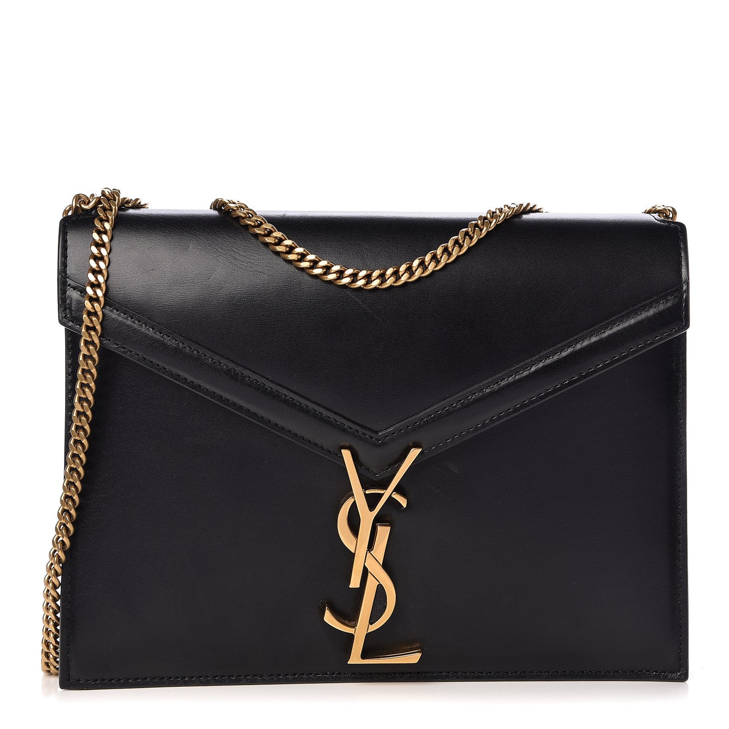 Smooth Calfskin Monogram Cassandra Clasp Bag Black